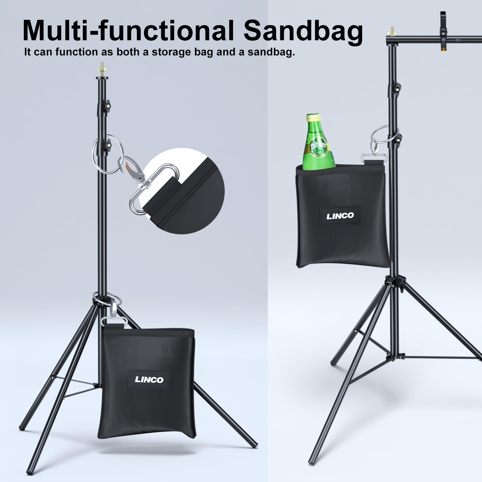 Linco Backdrop Stand For Parties Kit 10X7 Ft Adjustable Back Drop Photography Studio Photo Background Support System With Clamps